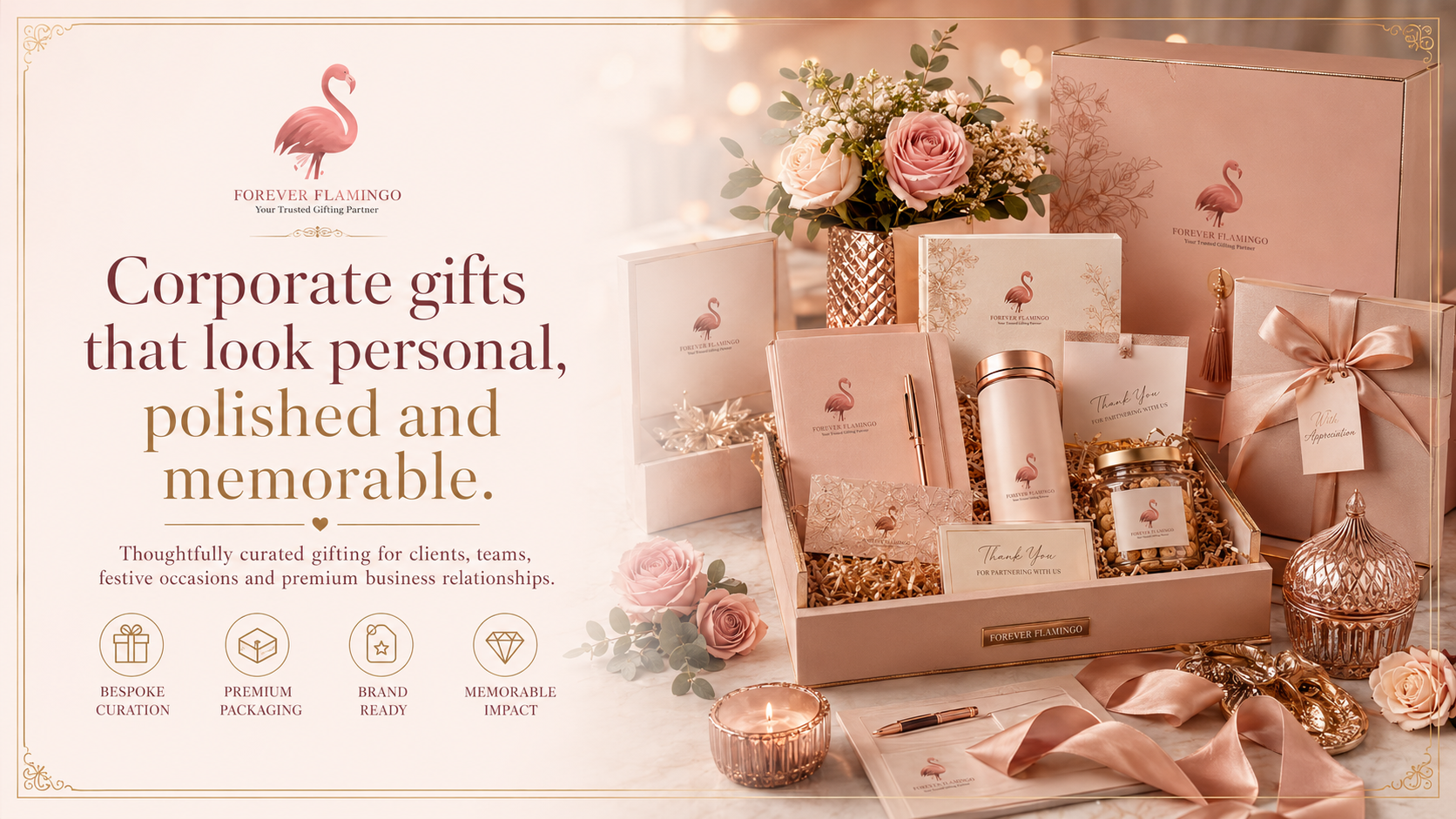 Premium corporate gifting by Forever Flamingo